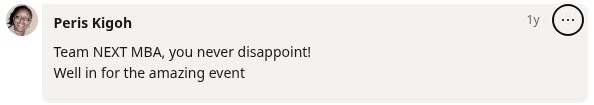 Original LinkedIn comment from Peris Kigoh praising the LONED event in Almaty.